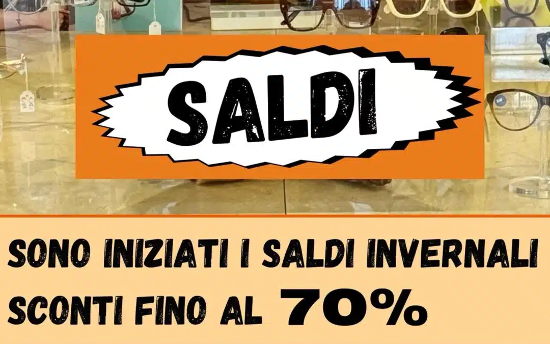 Sono iniziati i saldi dal 20 al 70% fino al 18 febbraio, approfittane!!